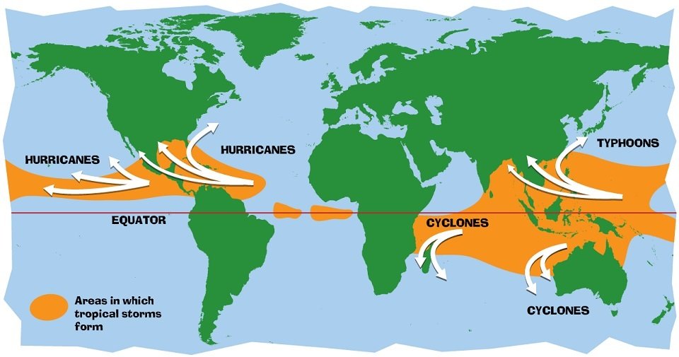 Hurricane map